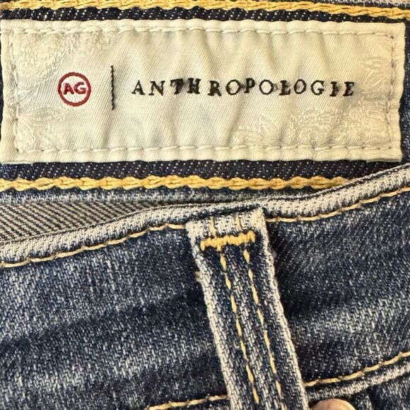 AG x Anthropologie The Stevie Ankle Slim Straight Leg Jeans Distressed Size 32 - Picture 3 of 6